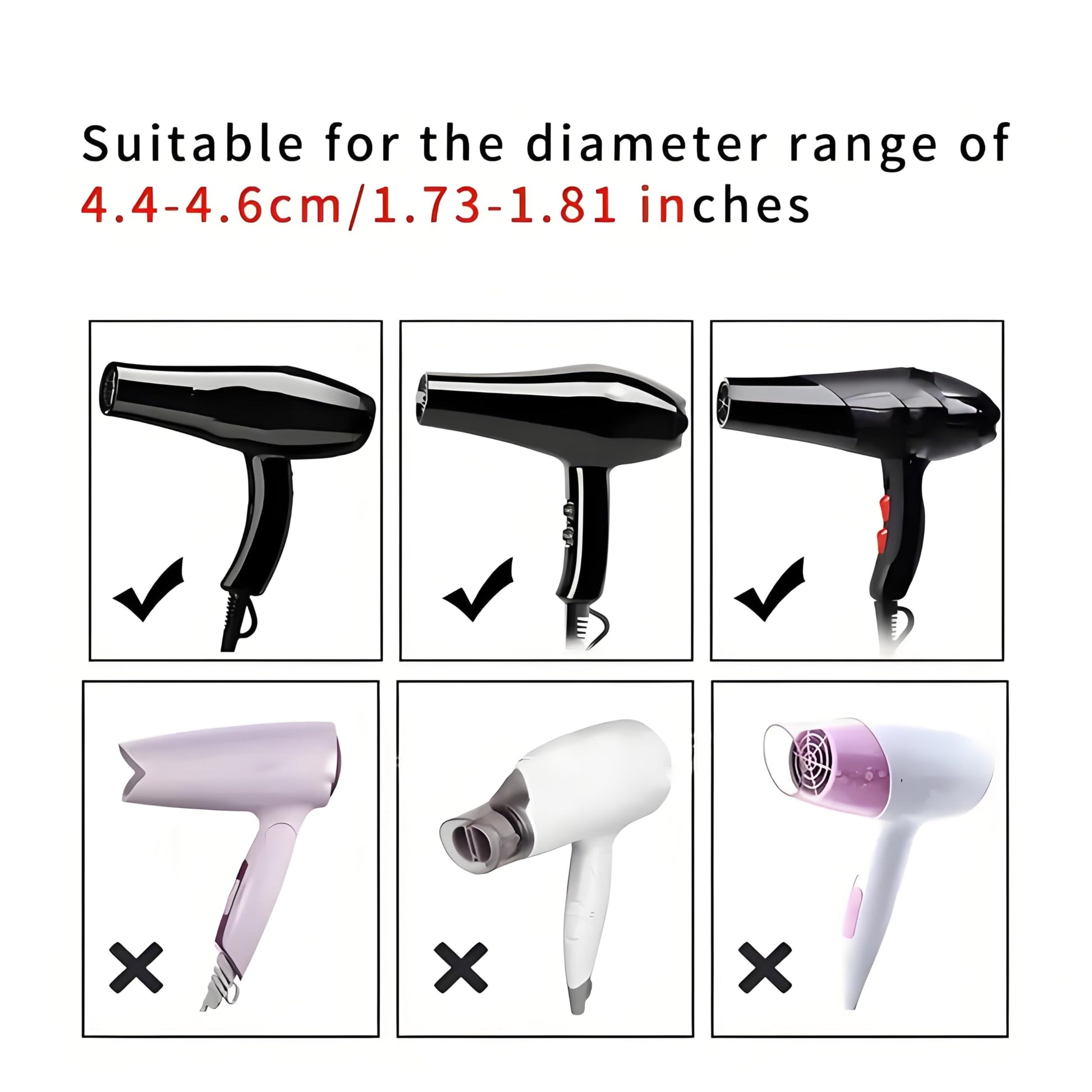 Side profile of Sewroro hair dryer comb attachment