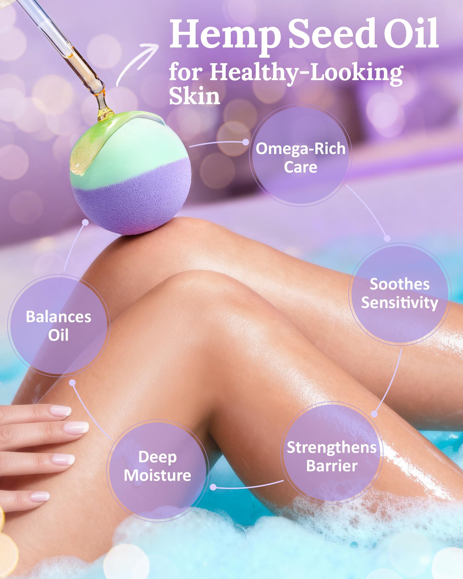 Close-up of assorted colorful aromatherapy bath fizzers from the Clouquar collection arranged neatly.