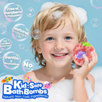 BubbleTail fizzy bath bombs array with glow toys