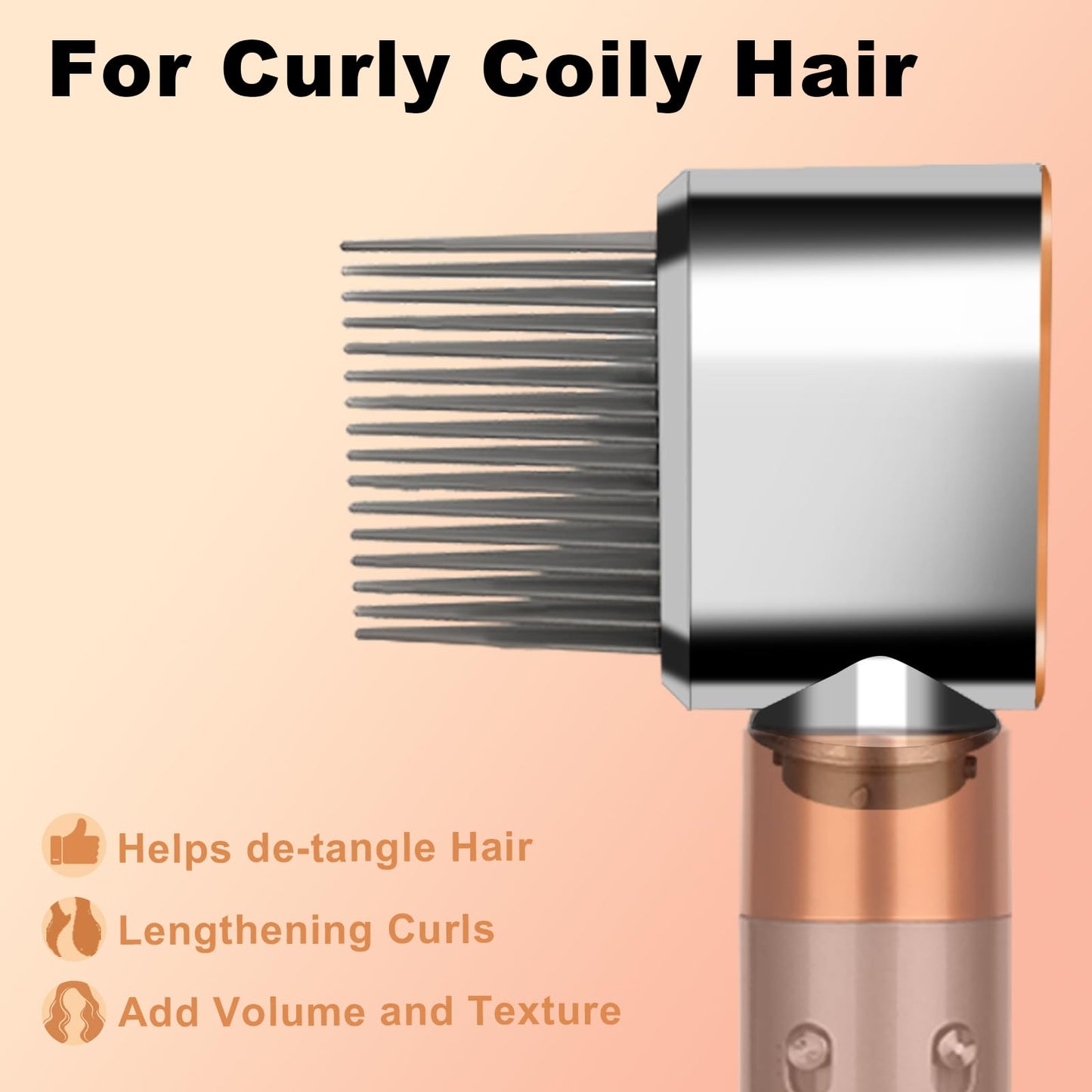 Side profile of Puregust wide-tooth comb for Dyson Airwrap