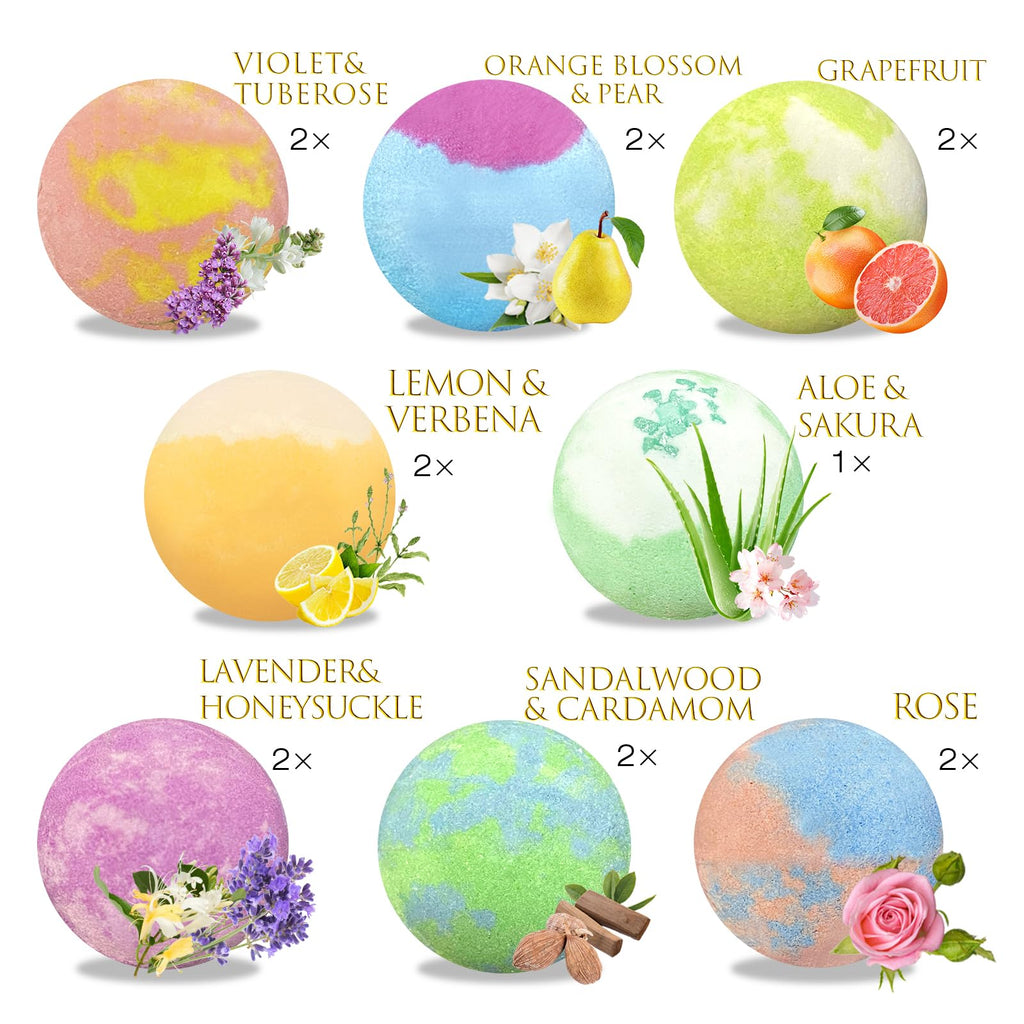 Excalla 15 piece bath bombs in green gift box