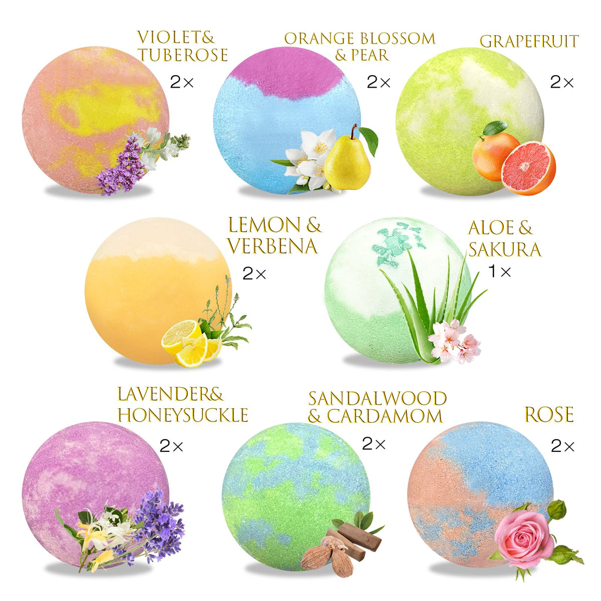 Excalla 15 piece bath bombs in green gift box