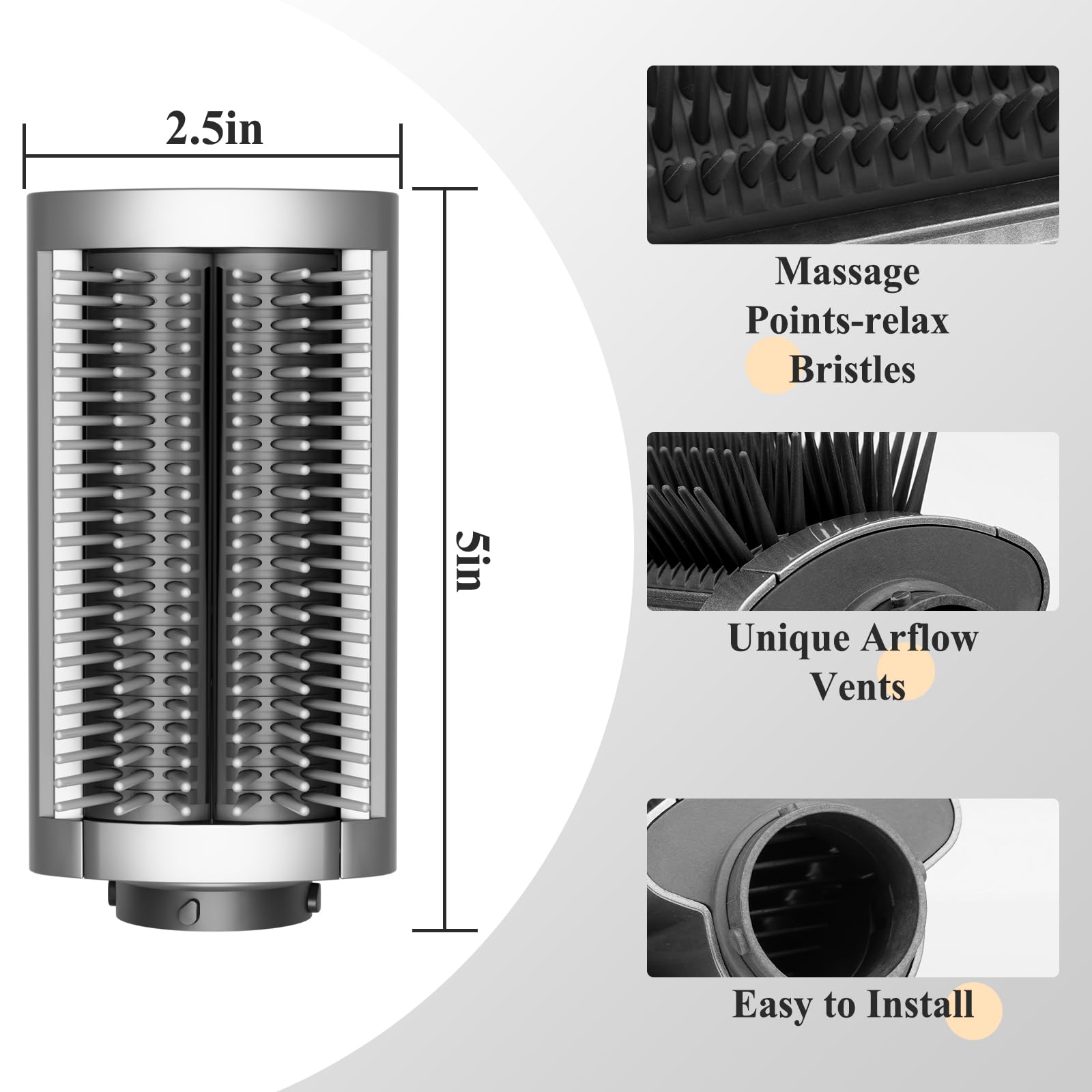 Zephblow smoothing brush attached to Airwrap styler body