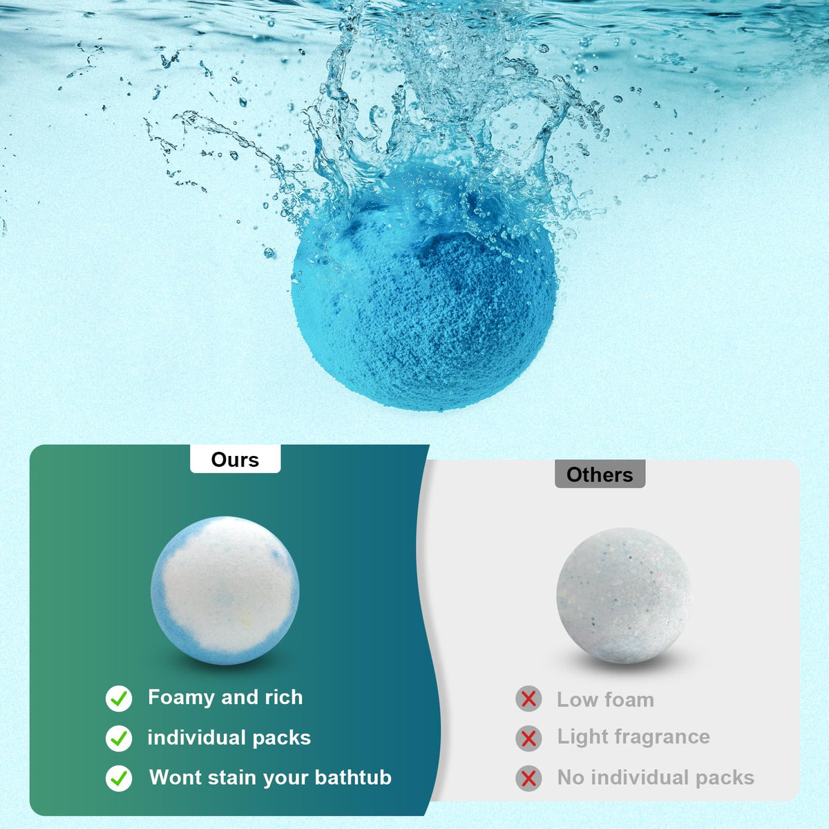 Haishan Shower 12 count bath bomb gift set box displayed open