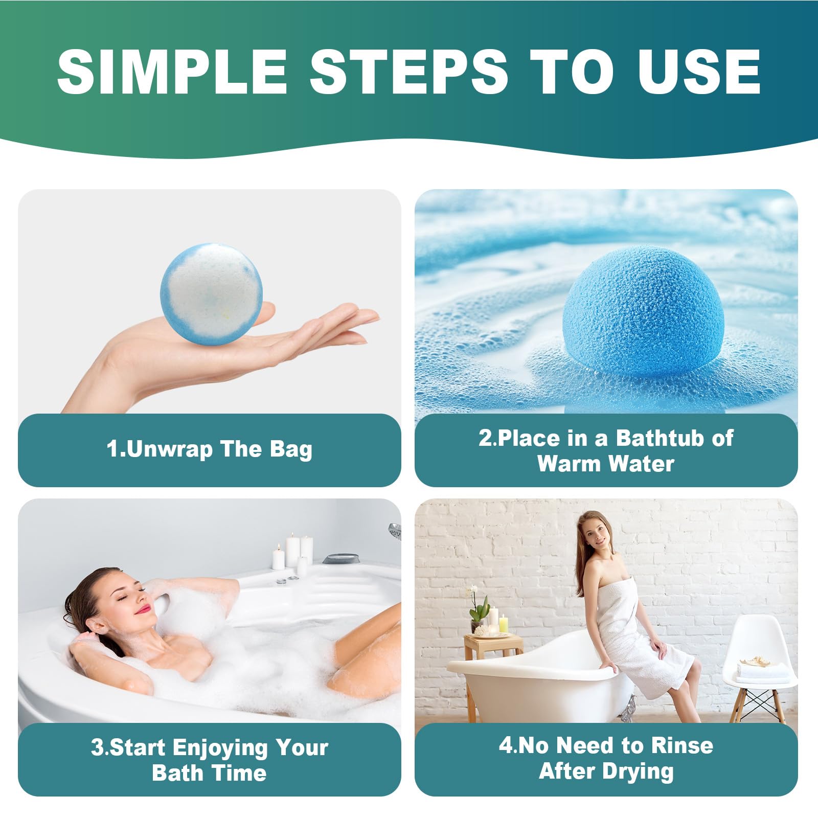 Natural non toxic bath bombs dissolving into a fizzy aromatic bath water