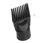 Close up of wide teeth on hair dryer comb attachment