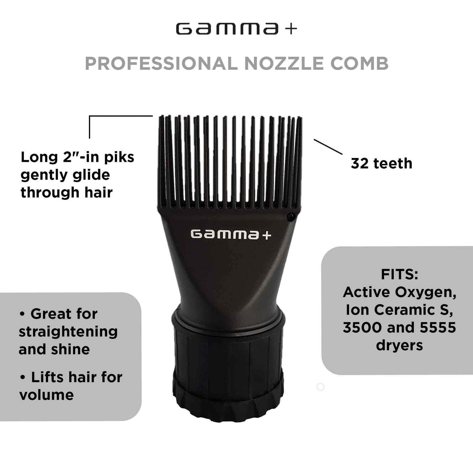 Side profile of Gamma+ hair dryer accessory for curly hair