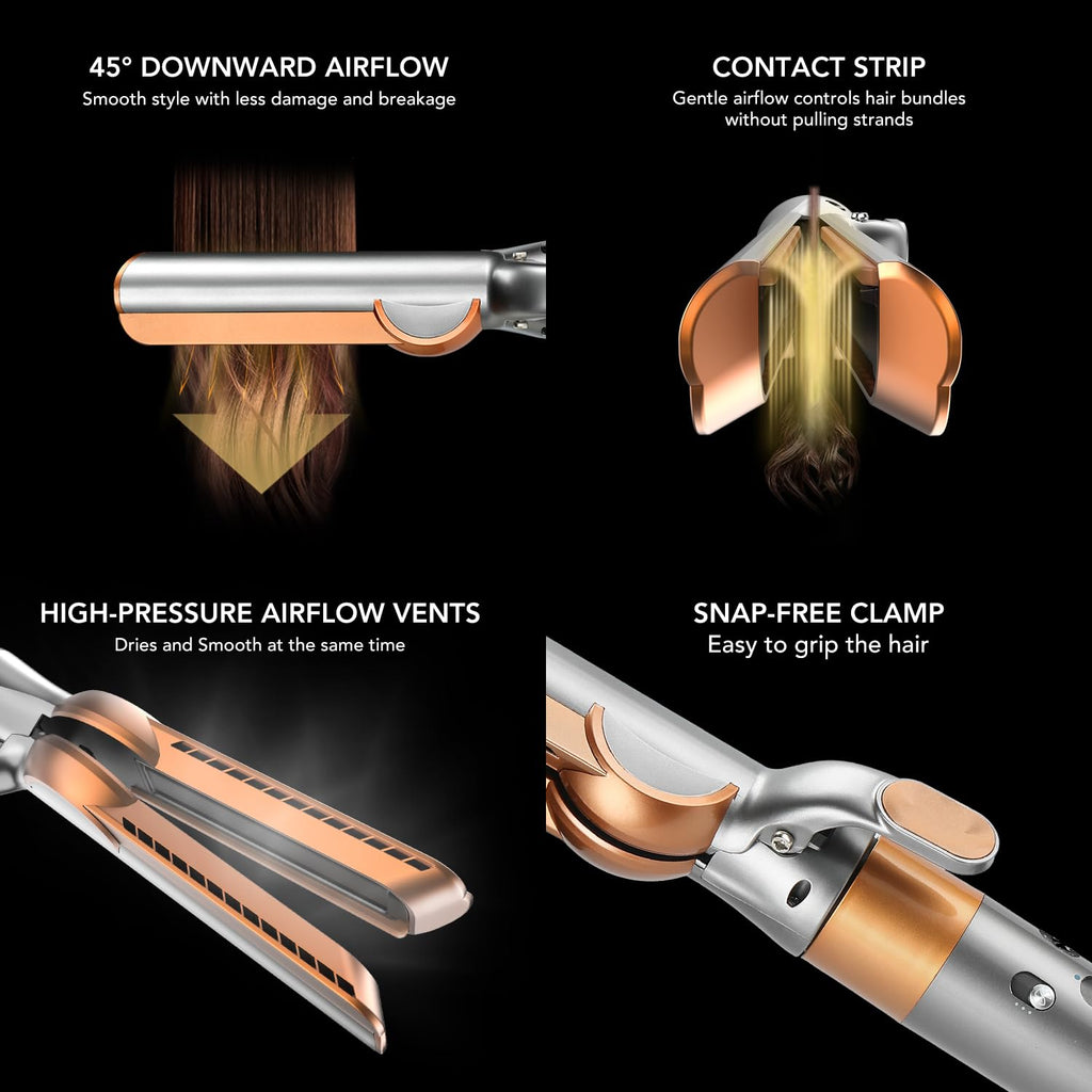 Side profile of Tosage airflow attachment for hair styling
