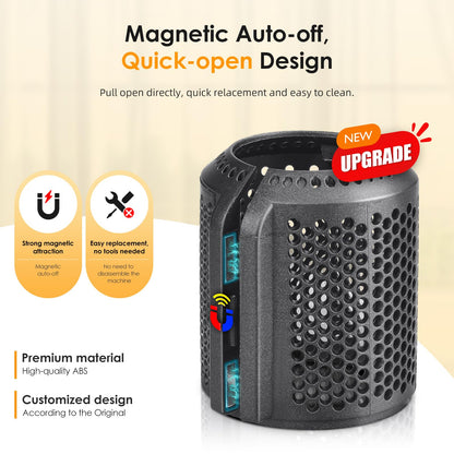 Metallic gray outer filter cage for Dyson Supersonic hair dryer
