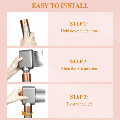 Wide tooth comb attachment teeth detail for curly hair