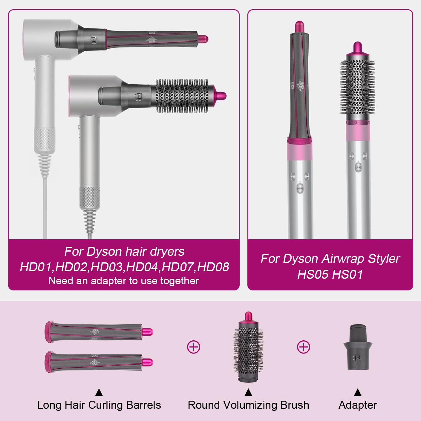 GreeSuit 30mm curling barrels compatible with Dyson Airwrap