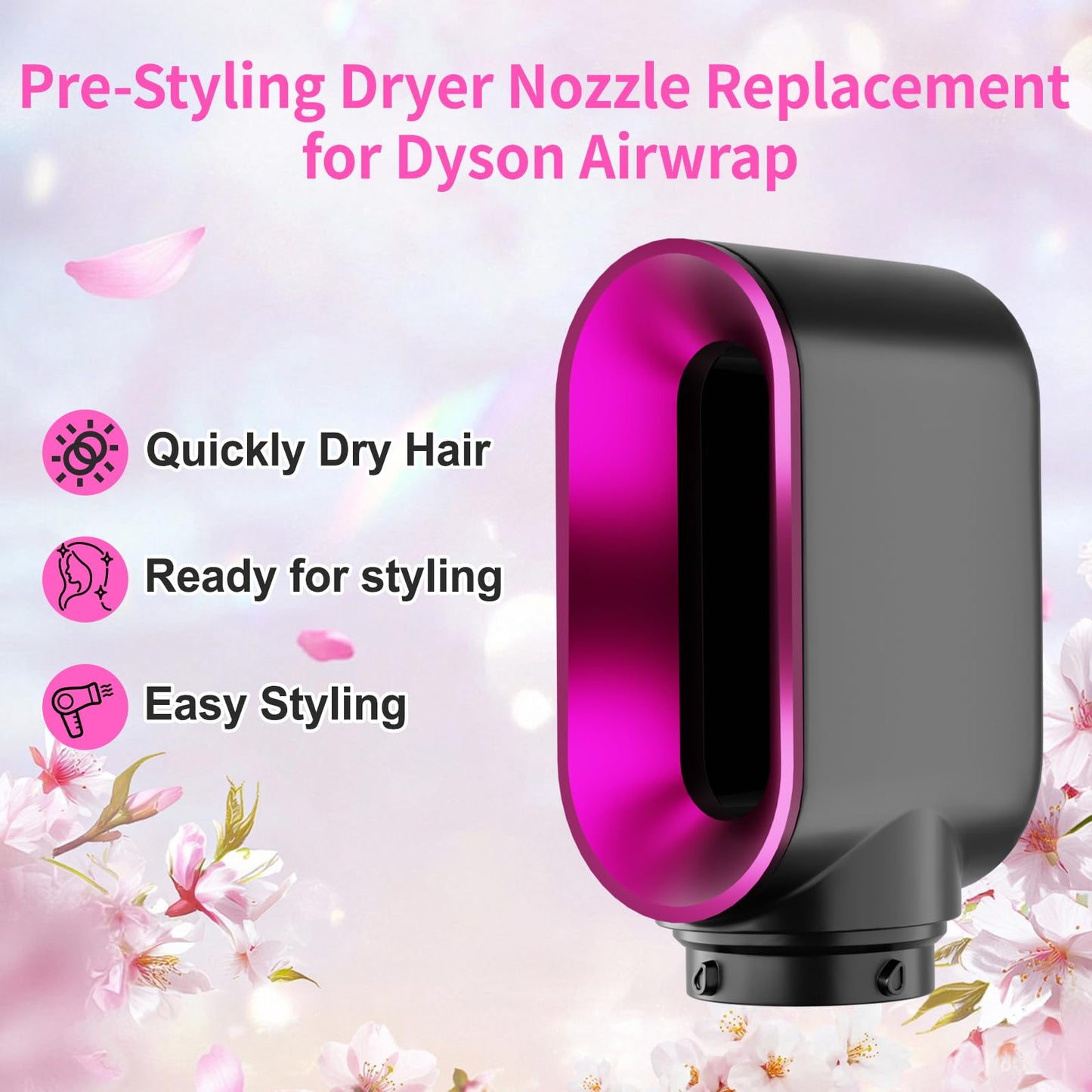 Side profile of Zephblow dryer attachment for hair styler