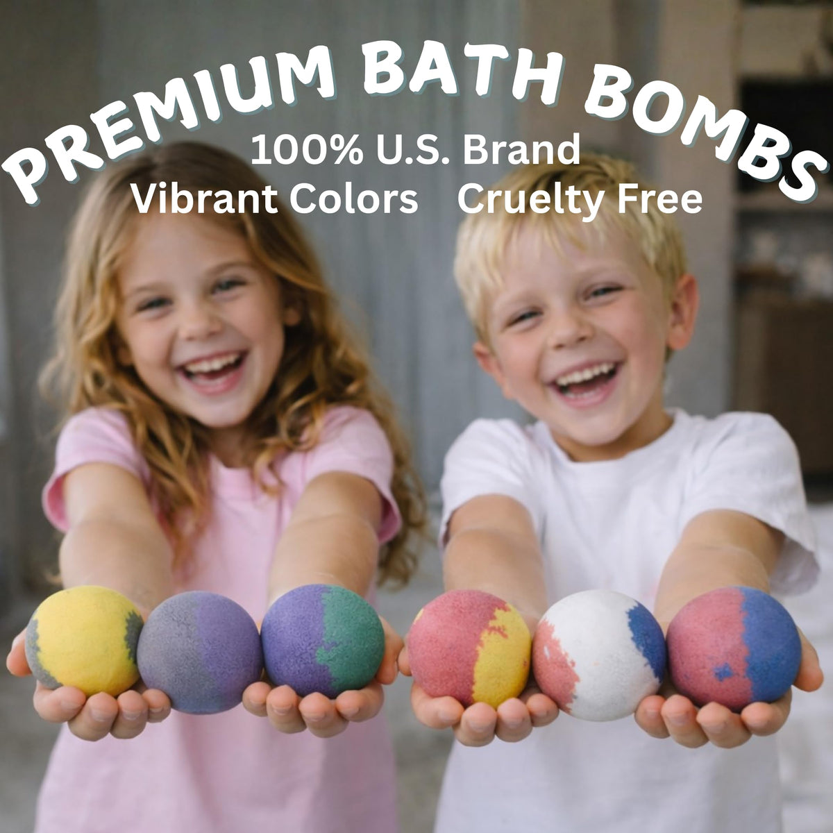 Child holding a surprise superhero toy collected from the bath bomb set