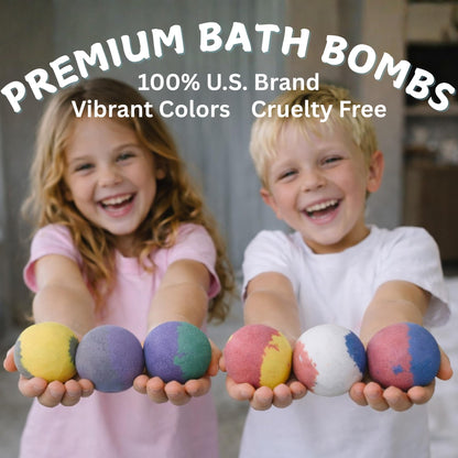 EvolutionUSA children superhero bath set showing rich shea butter and cocoa butter ingredients.