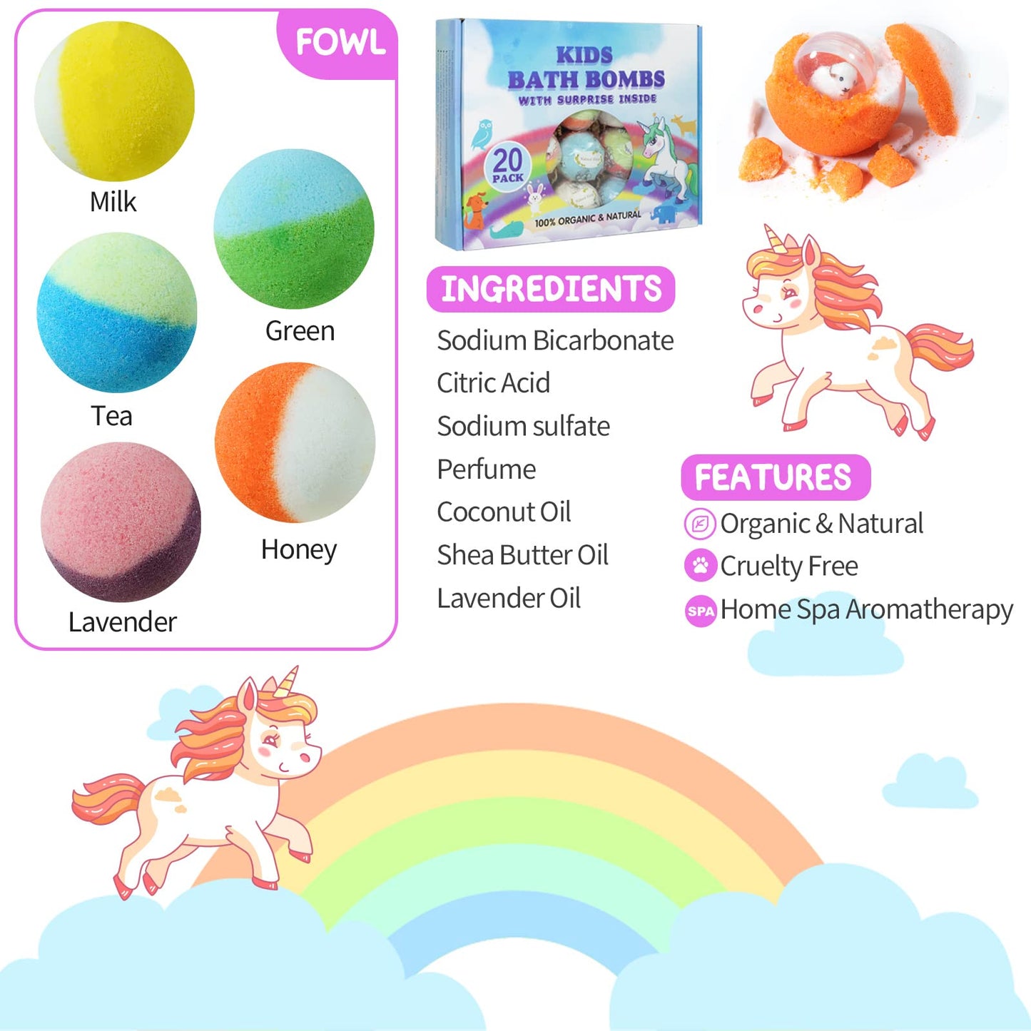 Gentle shea butter bath bombs for sensitive skin luxury packaging box.