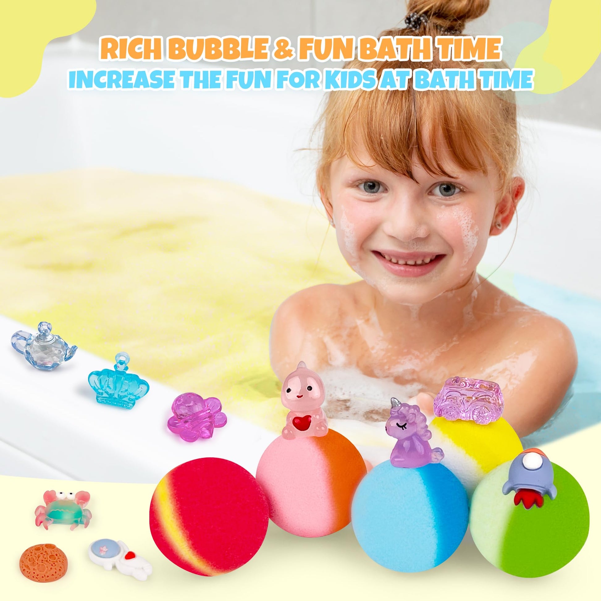 Six smaller themed gift boxes containing colorful surprise toy fizzers for boys and girls