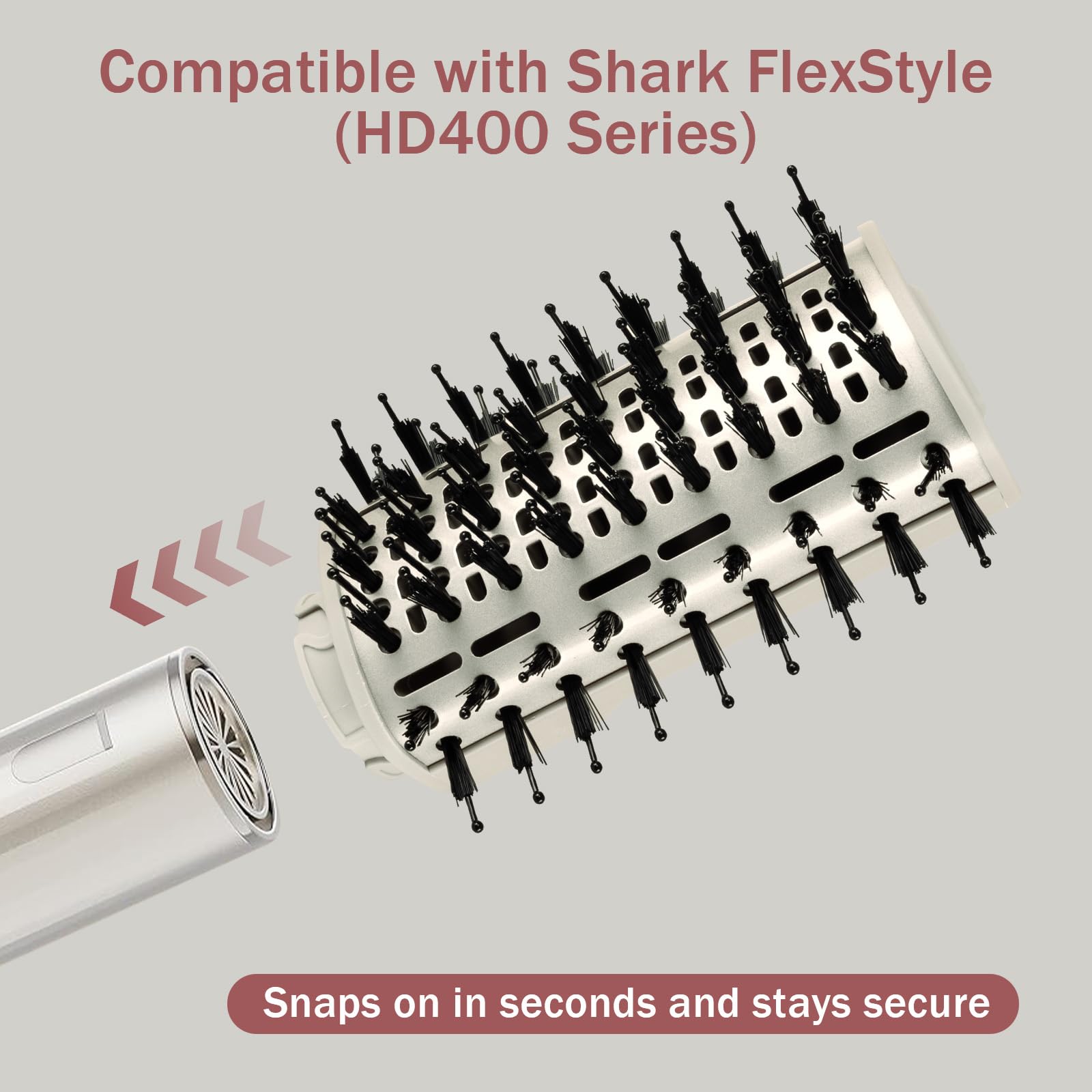 Side view of Wiikai brush attachment for hair straightening