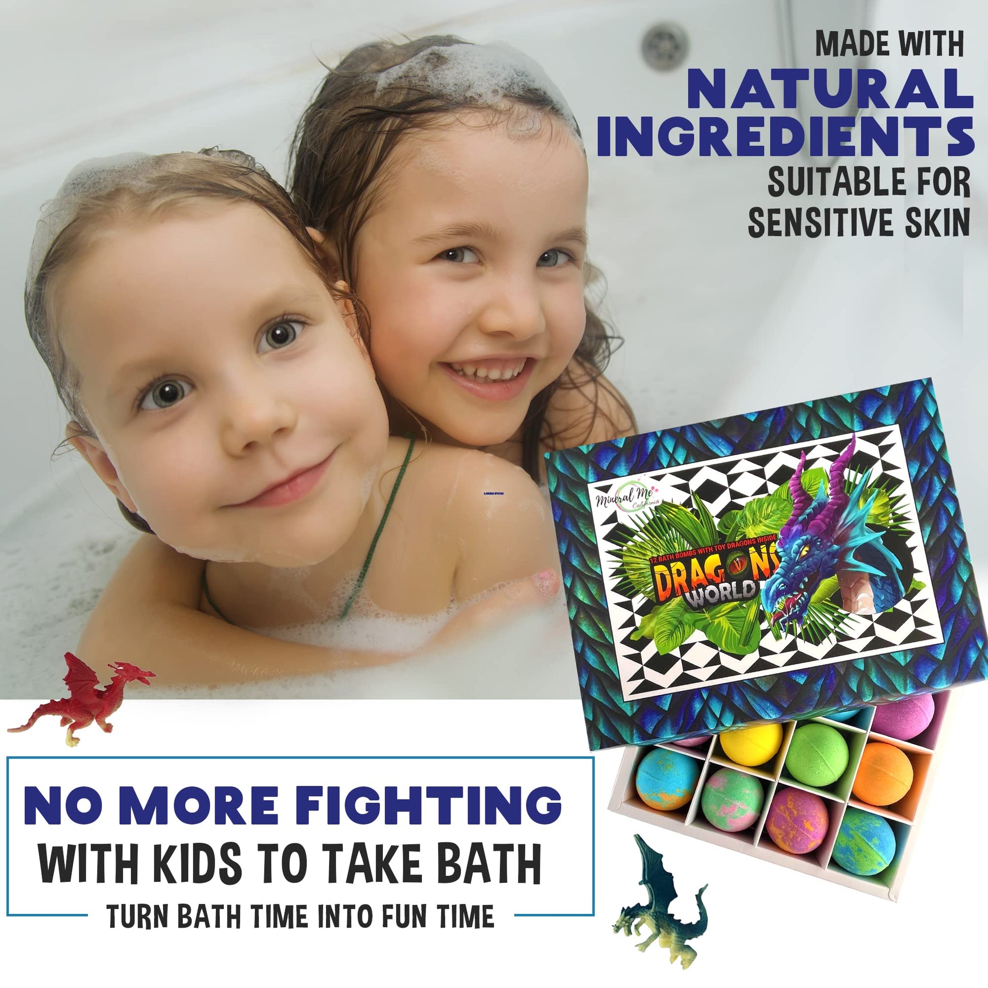 Kid friendly bath bomb dissolving in water releasing rich bubbles and foam