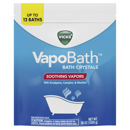 Authentic Vicks aromatherapy bath salts showing clean quick dissolving premium product texture