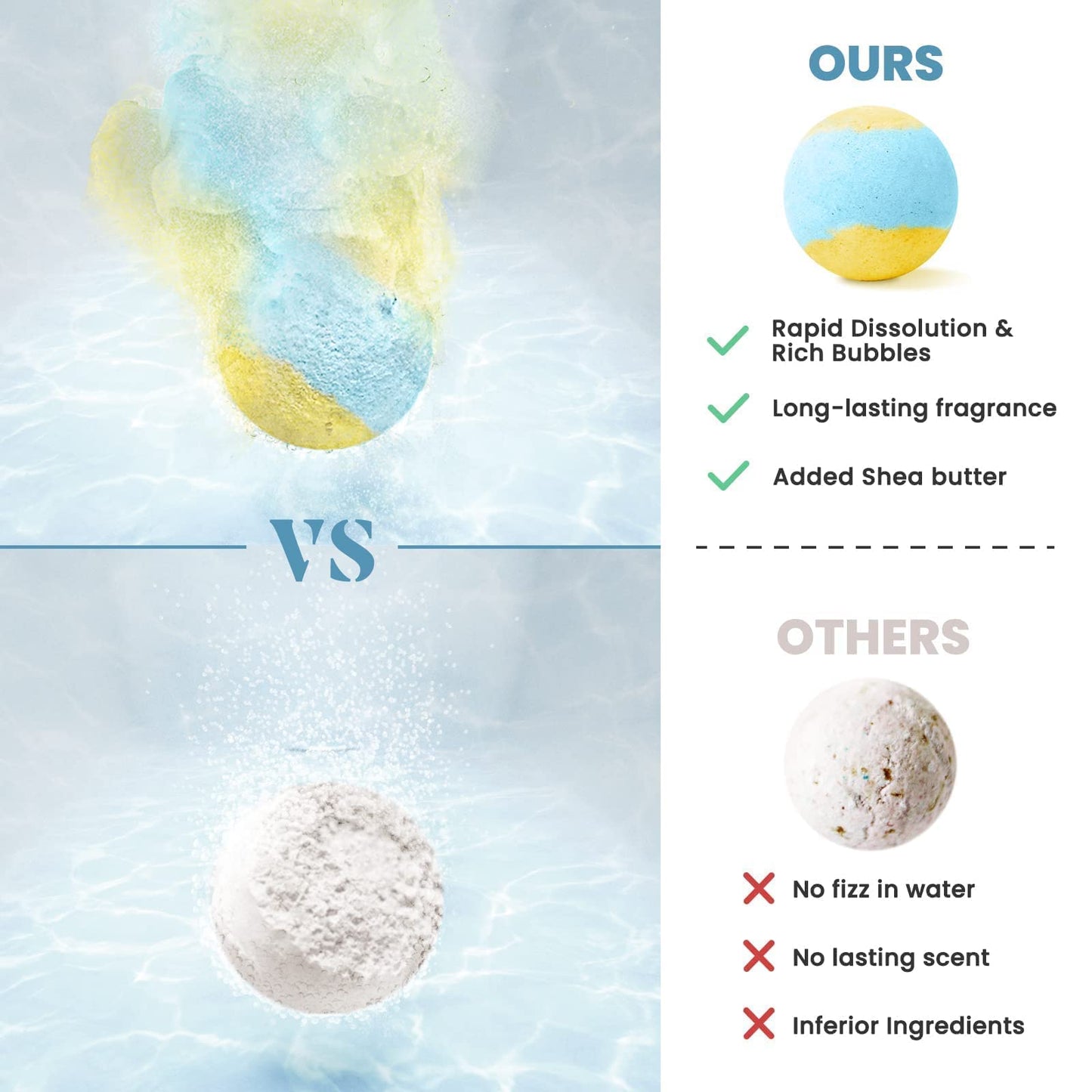 ZenBombs natural shea butter bath bomb dissolving in warm water creating vibrant colorful swirls