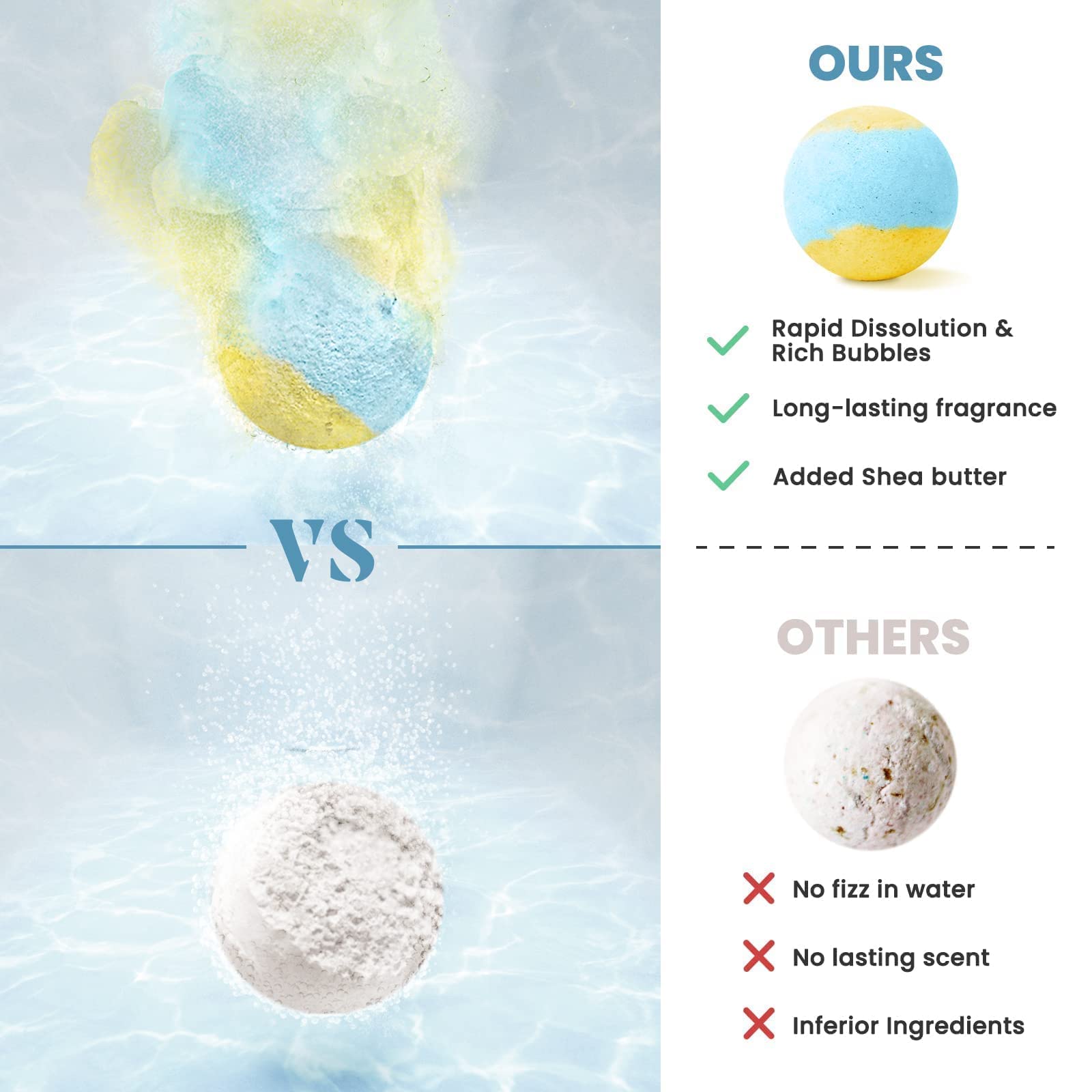 ZenBombs natural shea butter bath bomb dissolving in warm water creating vibrant colorful swirls