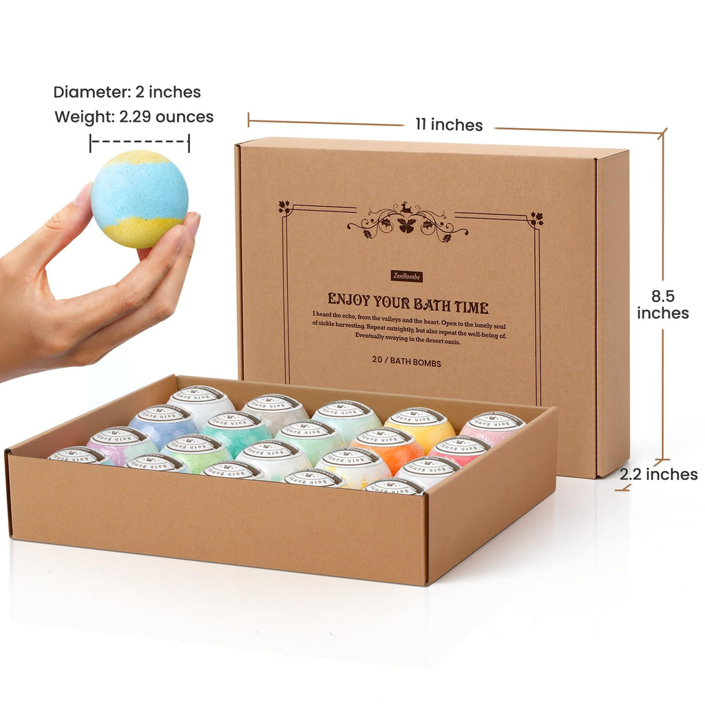 ZenBombs Bath Bombs set opened to show individual fragrances