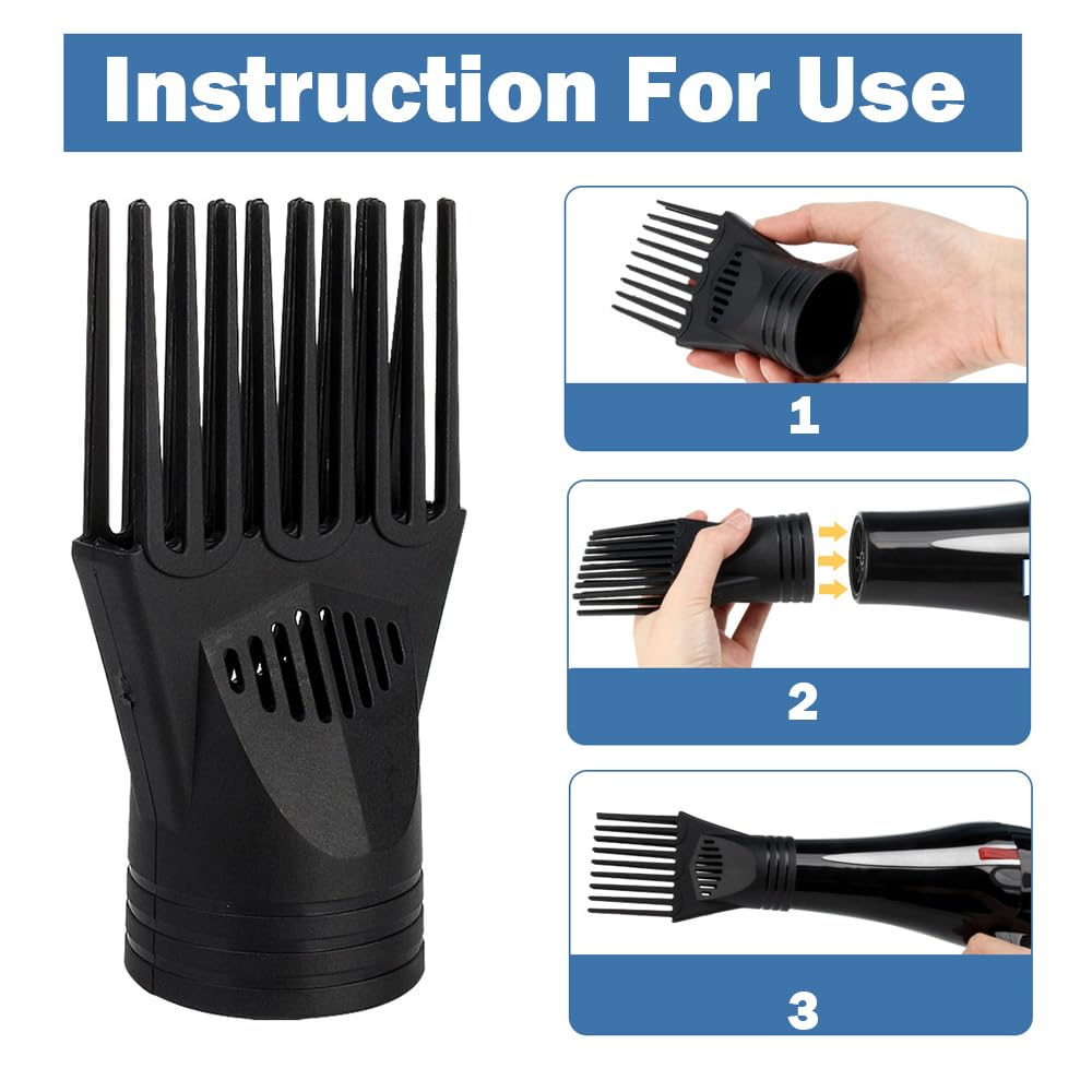 Close up of hair dryer comb attachment teeth