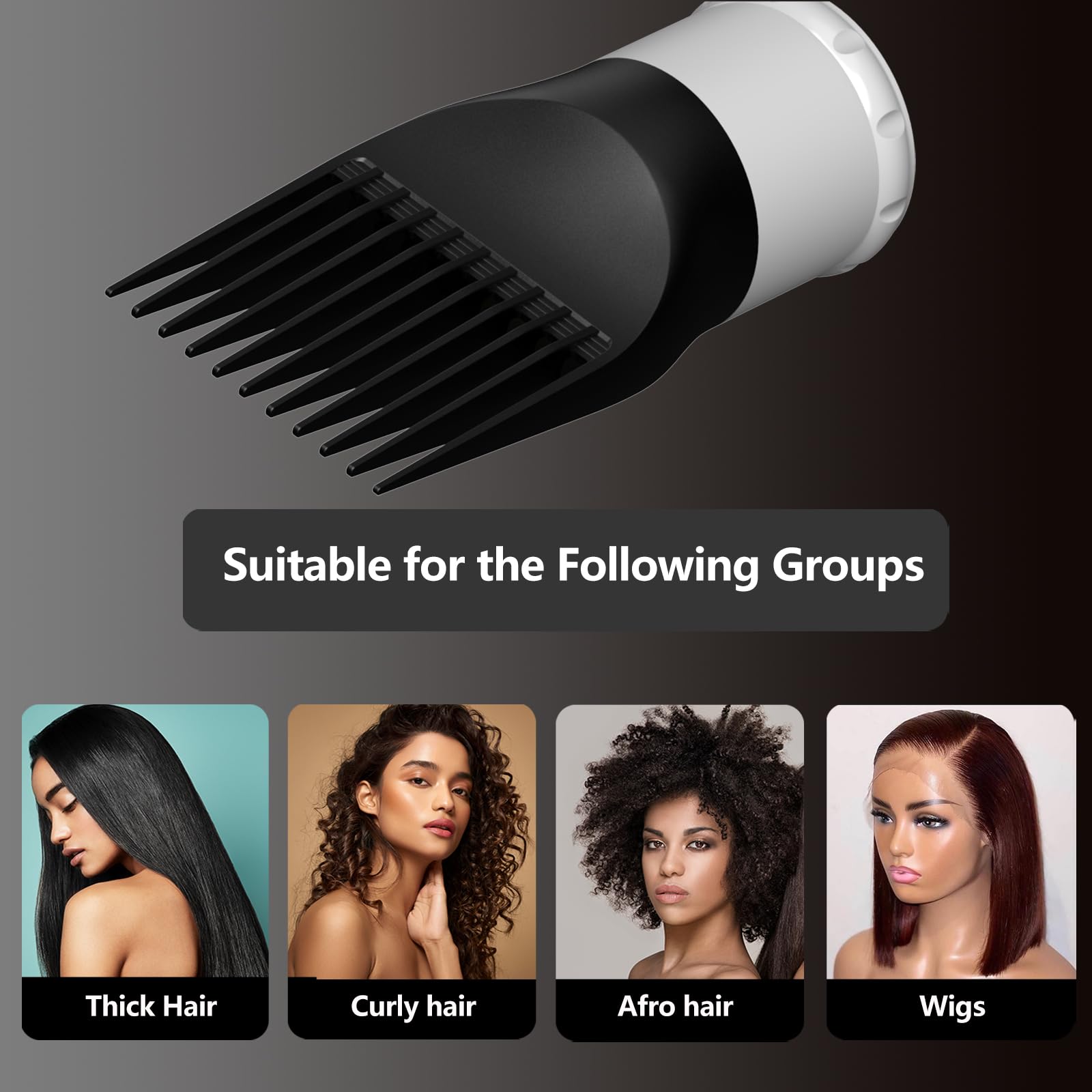 Lura comb attachment for detangling thick hair