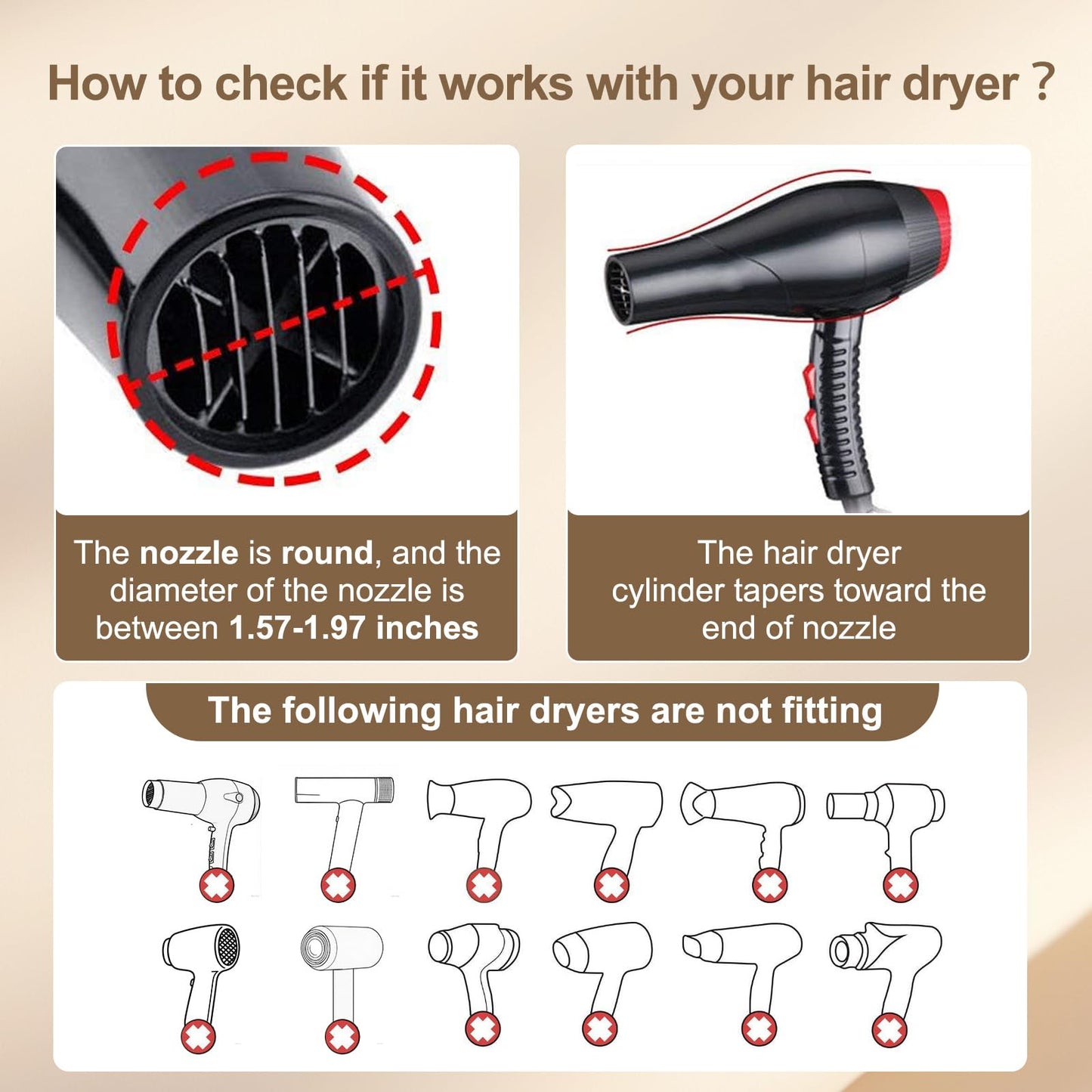 Close up of unbreakable teeth on Perfehair blow dryer comb attachment