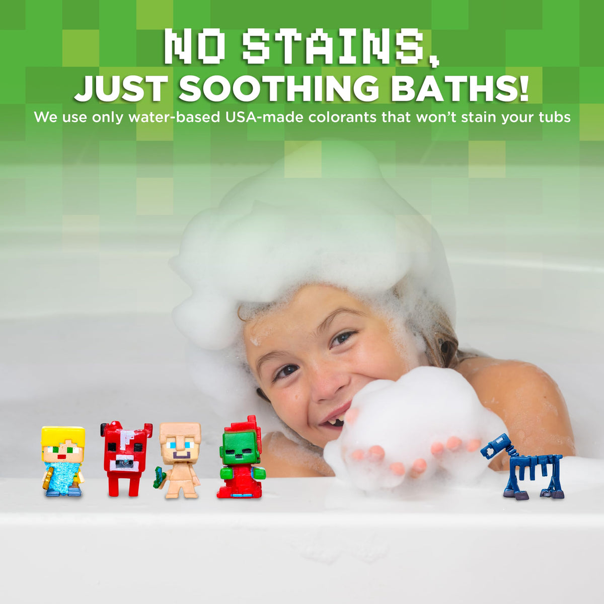 Two Sisters TNT Creeper bath bomb single pack box layout.