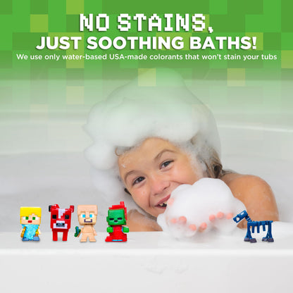 Kids gift presentation of the single pack pixel world inspired surprise bubble bomb.