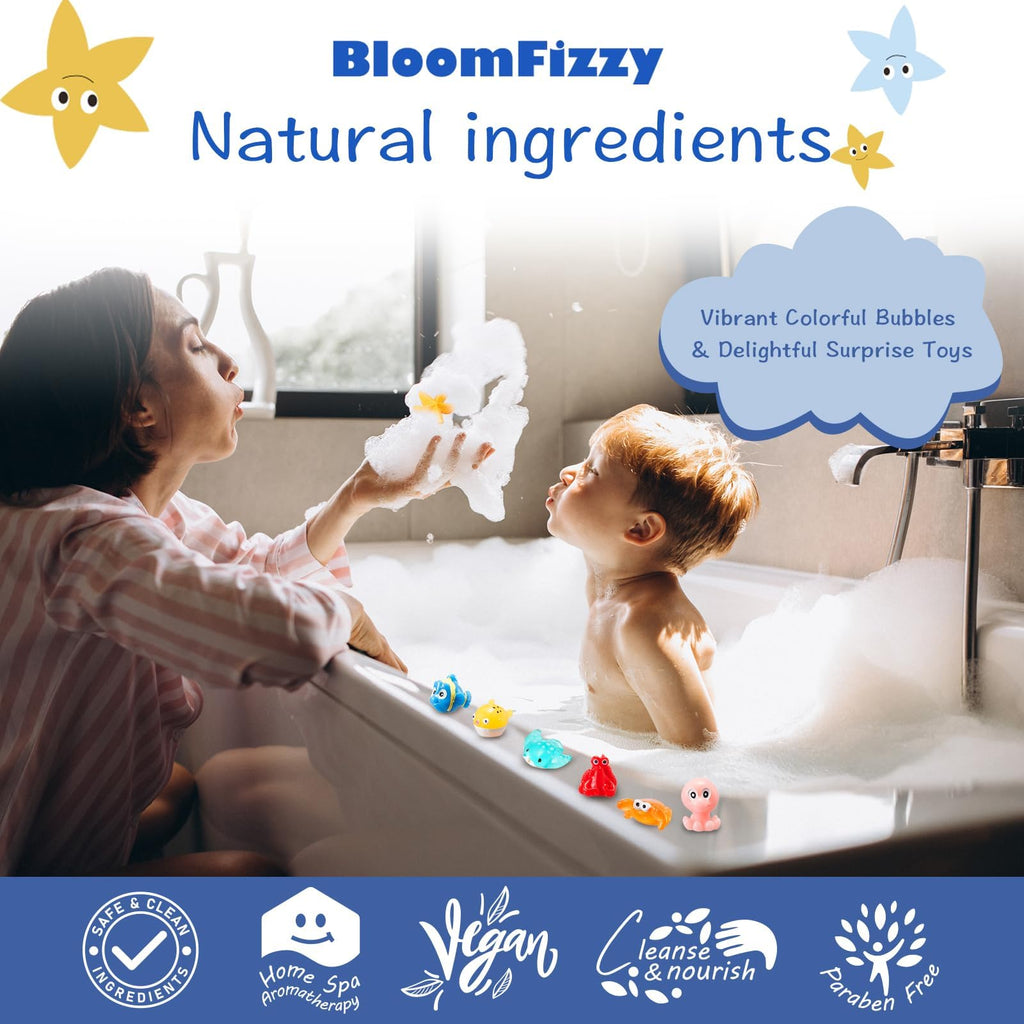 BloomFizzy Individually Wrapped Bath Bombs Display