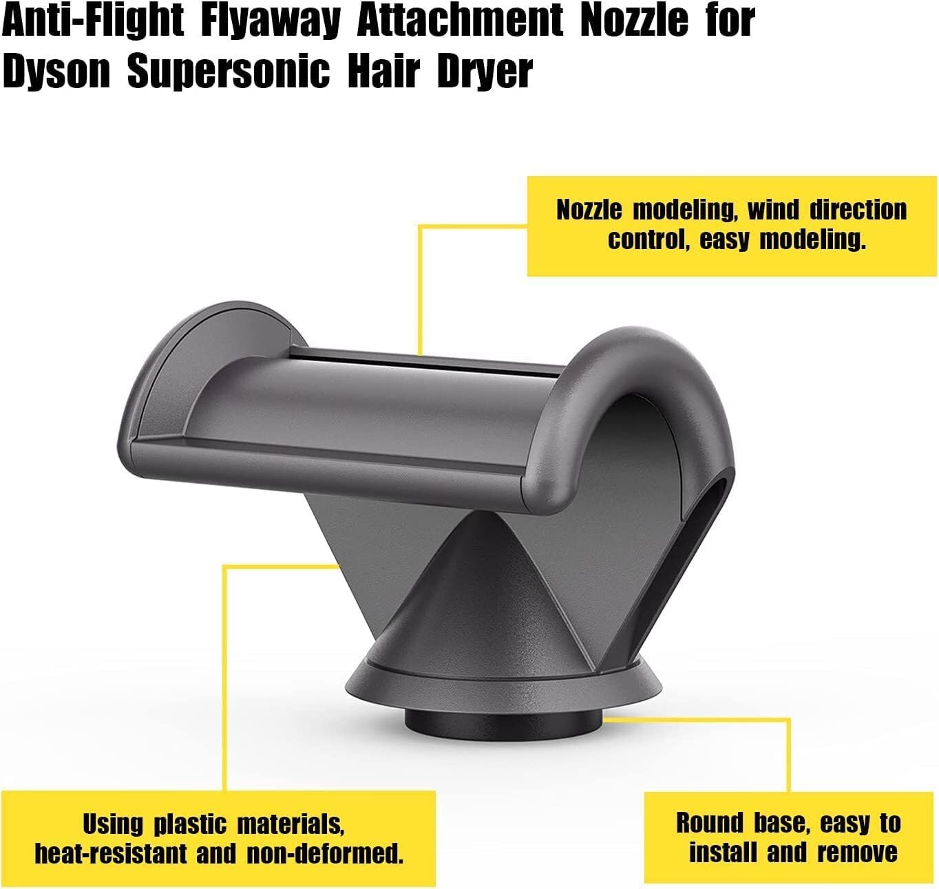 Educational diagram showing how flyaway hair is hidden by attachment