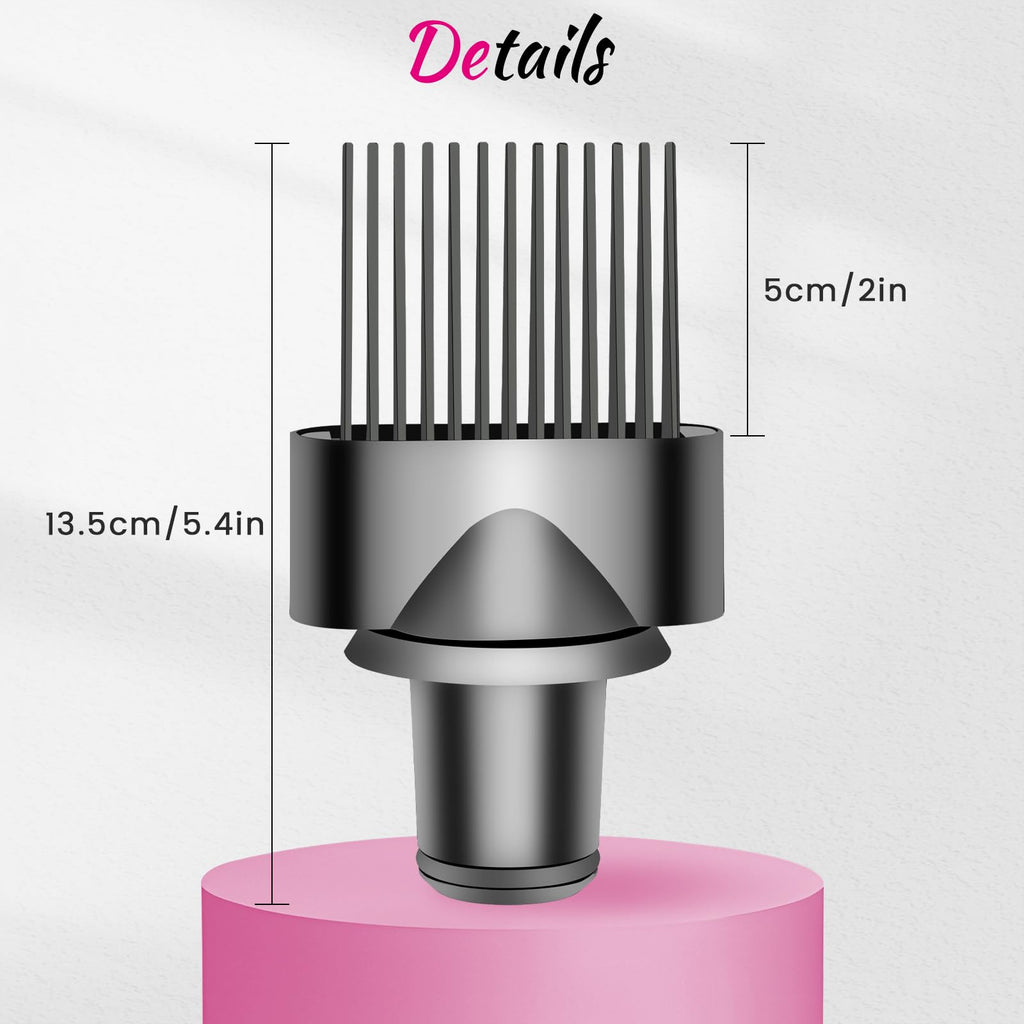 Wide tooth comb hair styling attachment for textured hair