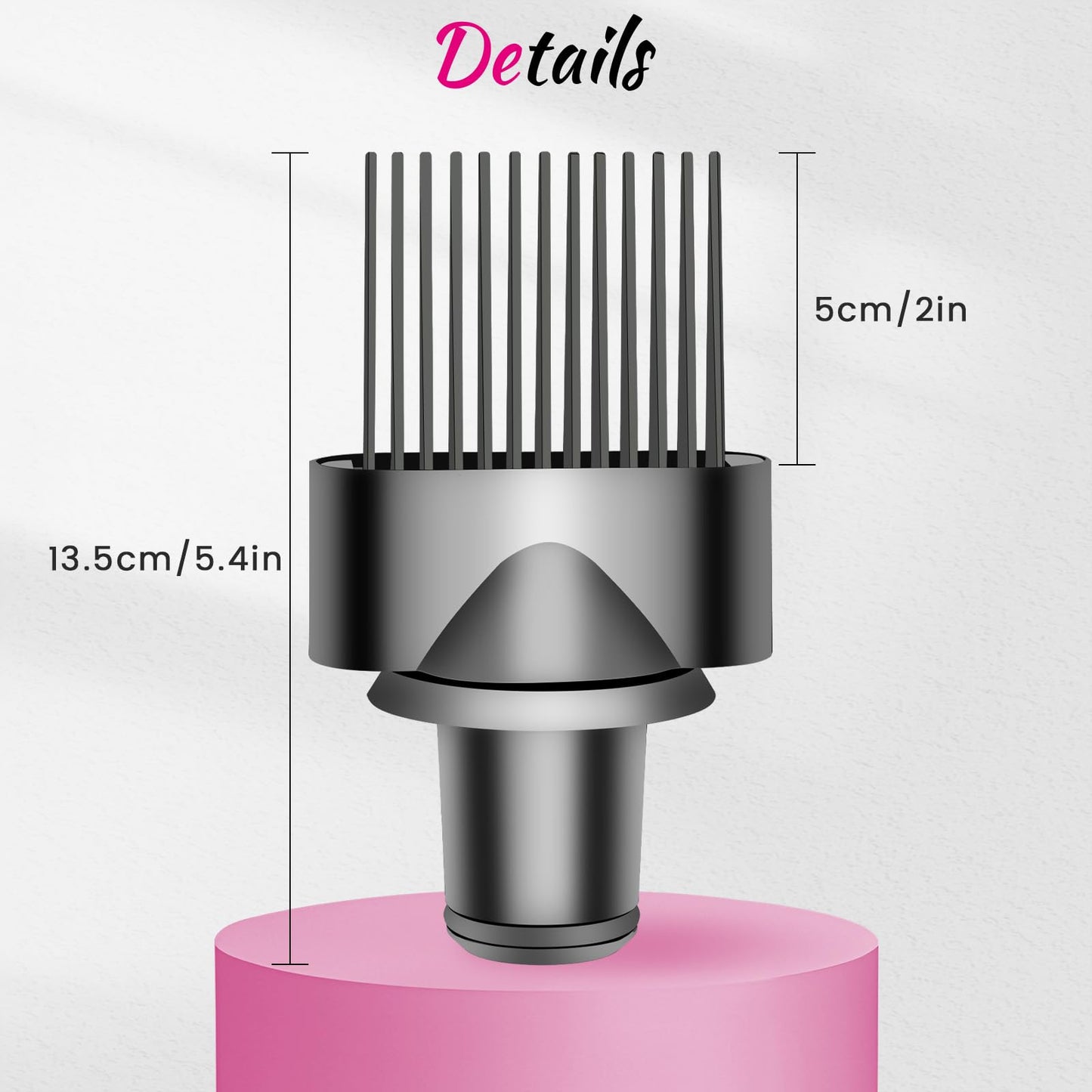 Wide tooth comb hair styling attachment for textured hair