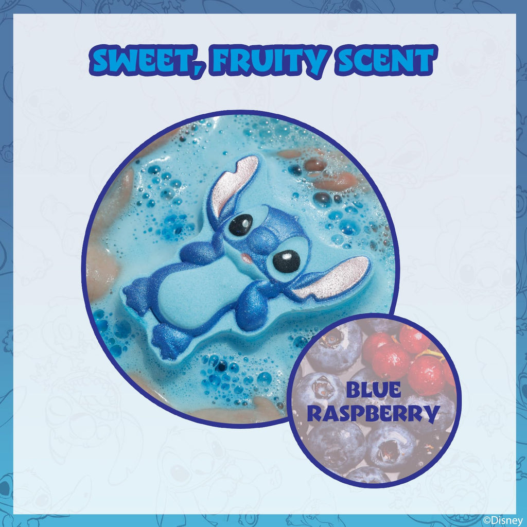 Townley Girl Disney Stitch blue raspberry bath bombs back package