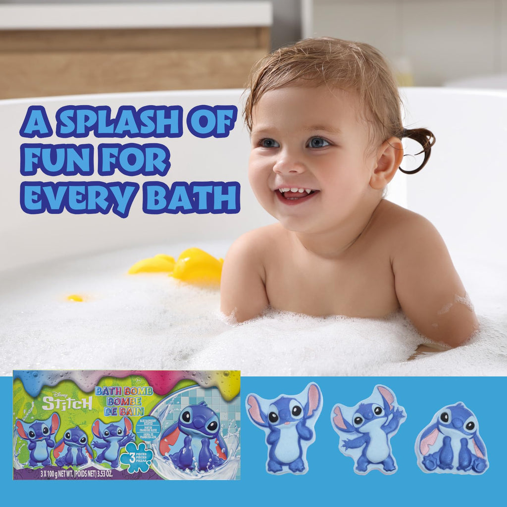 Townley Girl Disney Stitch 300 gram bath bomb set lifestyle