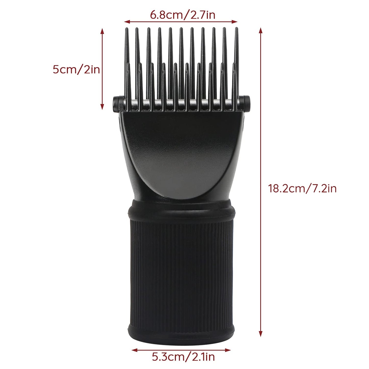 User demonstrating Segbeauty comb attachment on curly hair