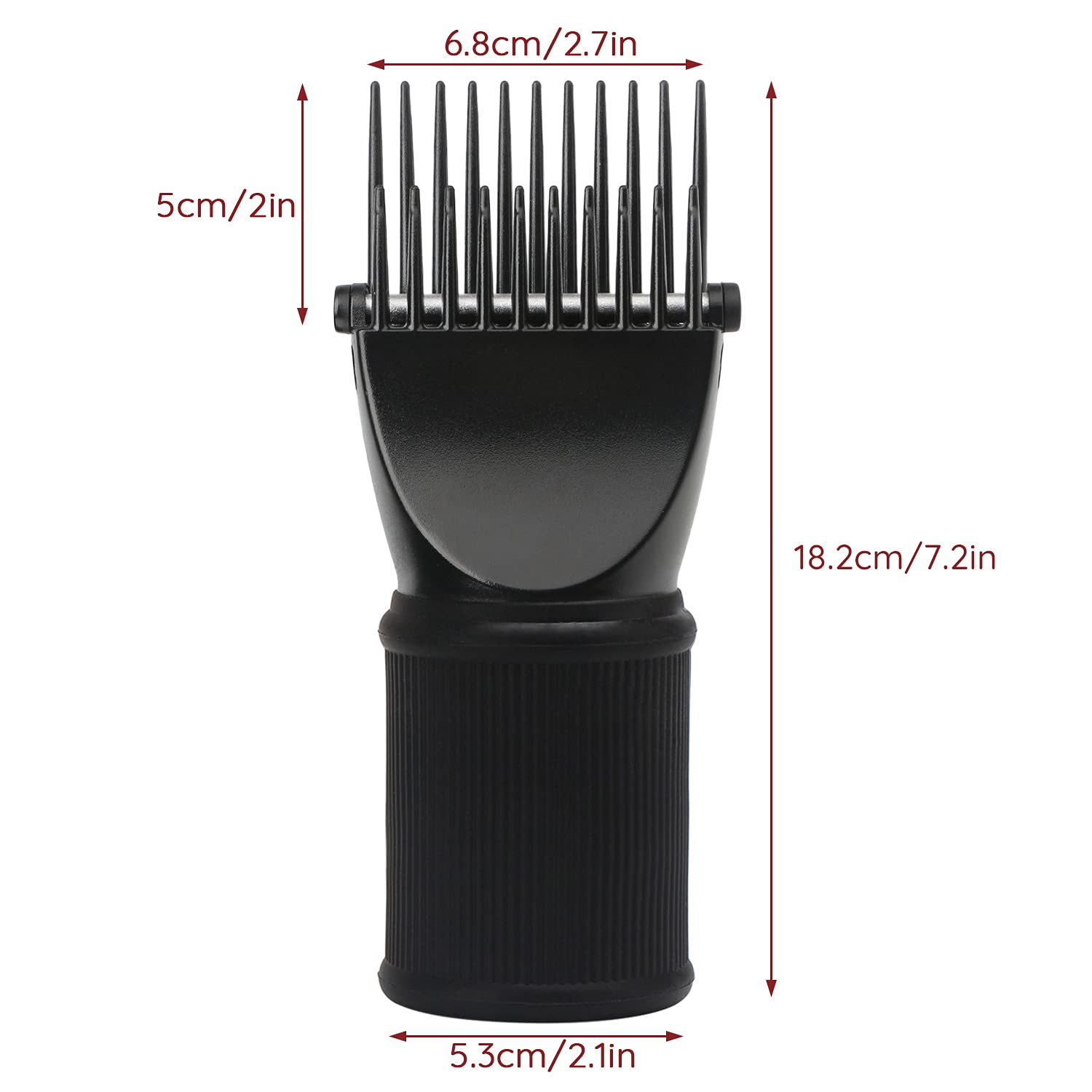 User demonstrating Segbeauty comb attachment on curly hair