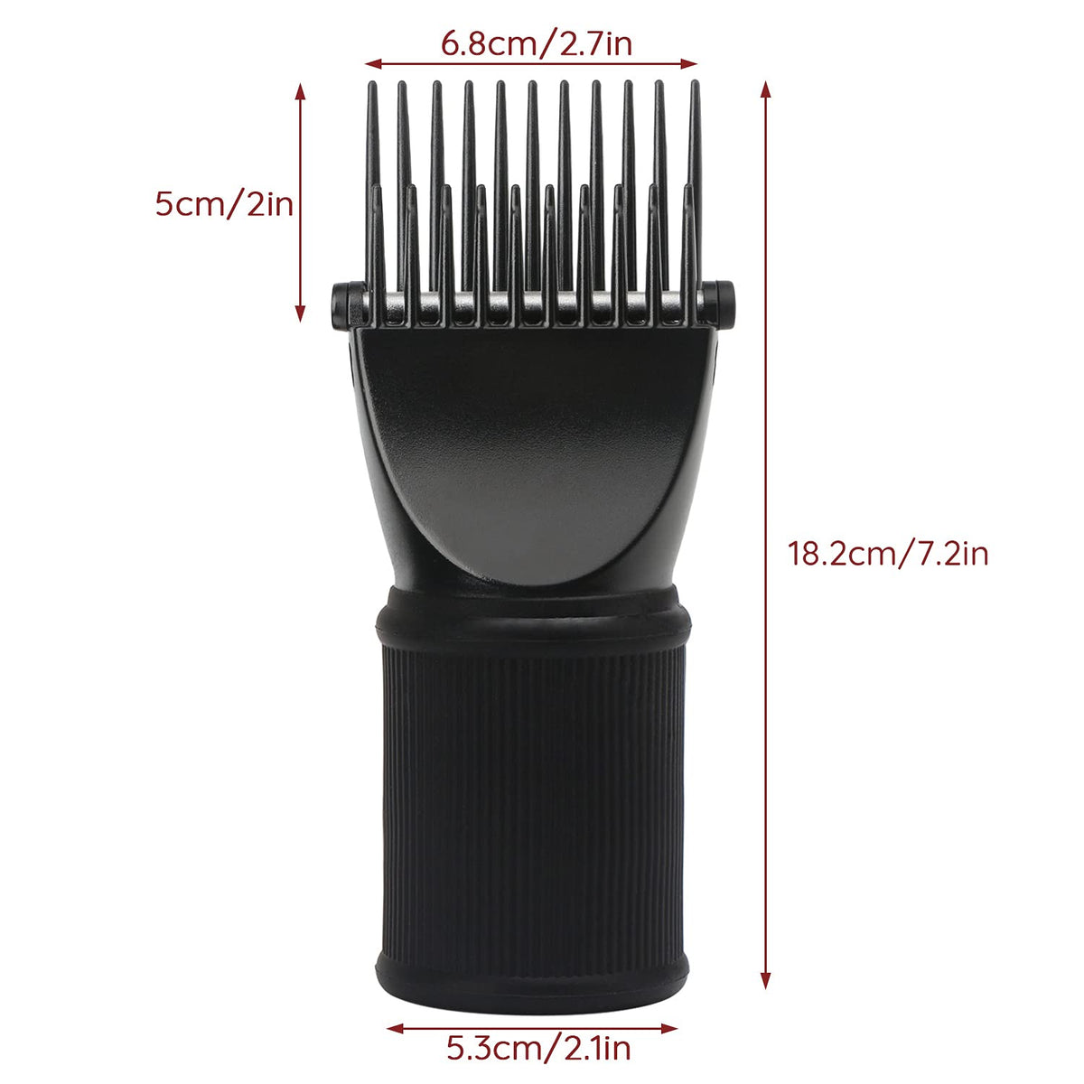 User demonstrating Segbeauty comb attachment on curly hair