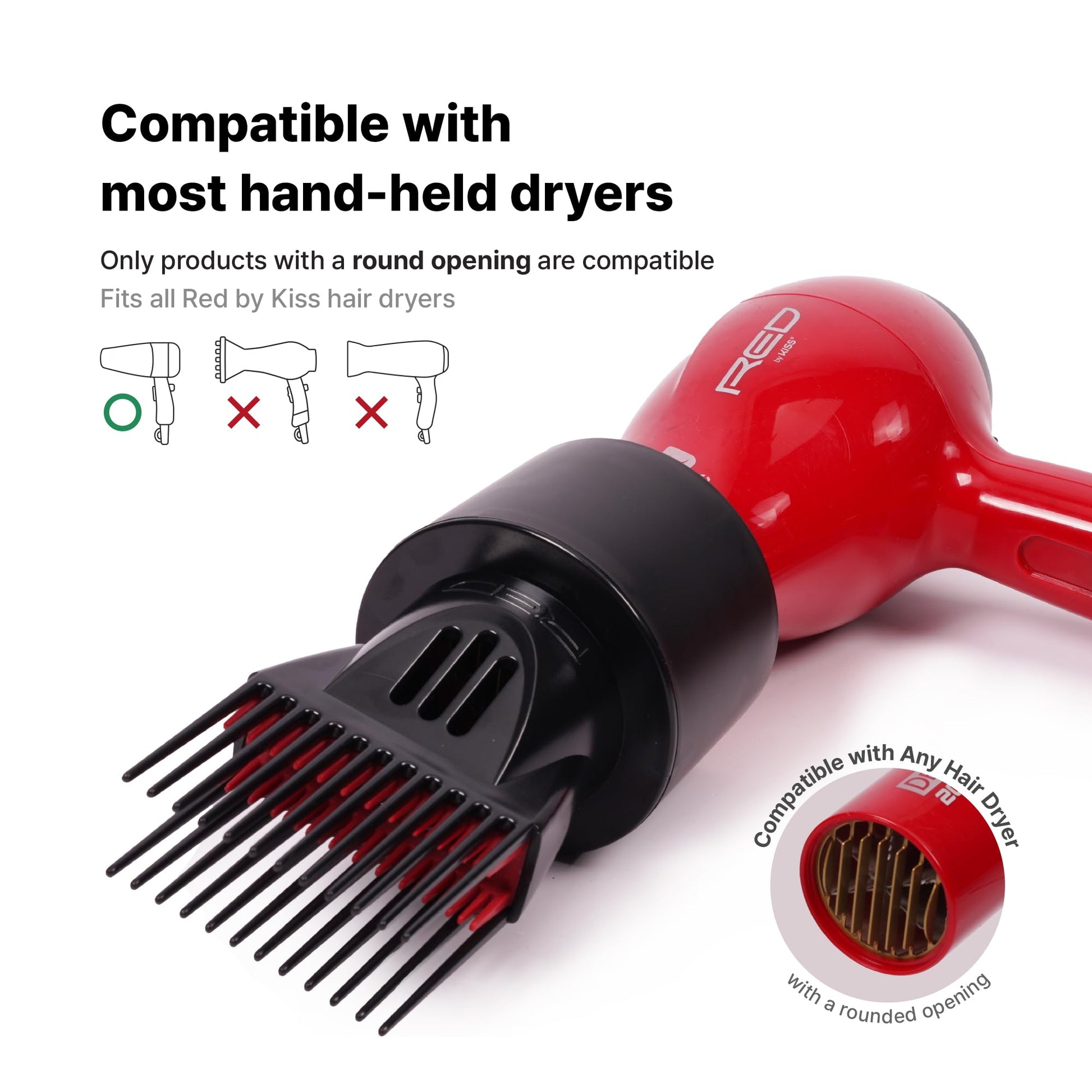 Universal hair dryer nozzle attachment for straightening