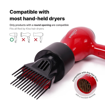 Universal hair dryer nozzle attachment for straightening