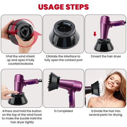 RIJATRAGAR black diffuser attachment demonstrating compatibility with standard size hair dryers