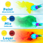 Close up of the eighteen colorful bath bomb tablets