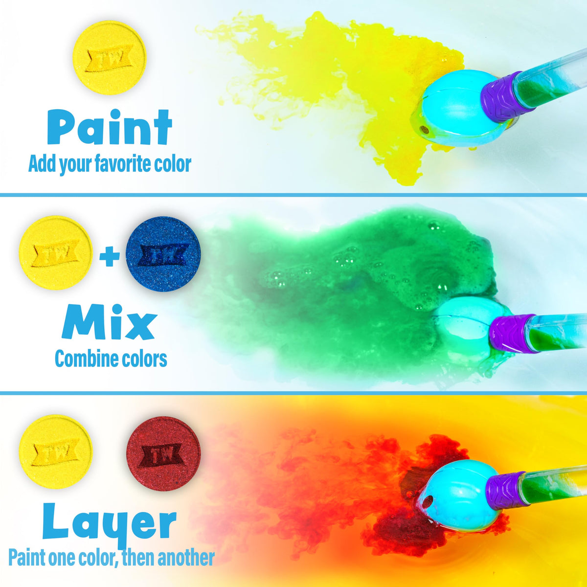 Close up of the eighteen colorful bath bomb tablets