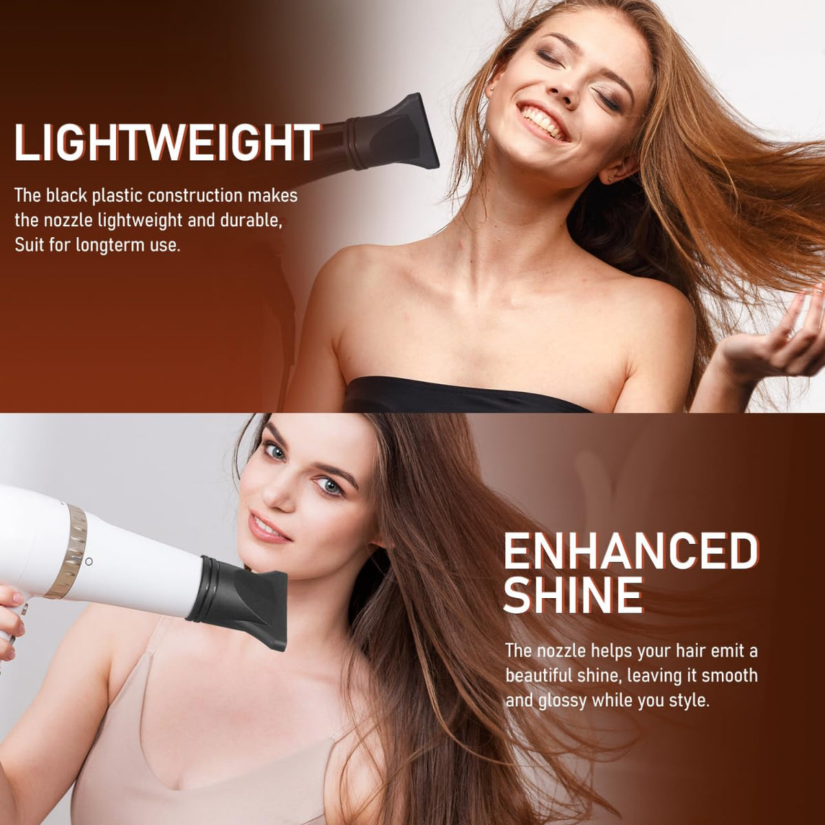 Beaupretty salon attachments illustrating the targeted airflow design for frizz-free blow drying.