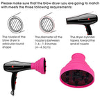 Side angle of the rose red WENHUAZAI collapsible hair diffuser illustrating the multi tiered folding mechanism