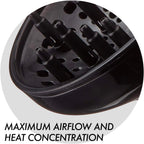 Side angle view of the Italian designed Sam Villa deep bowl finger diffuser for curly hair.