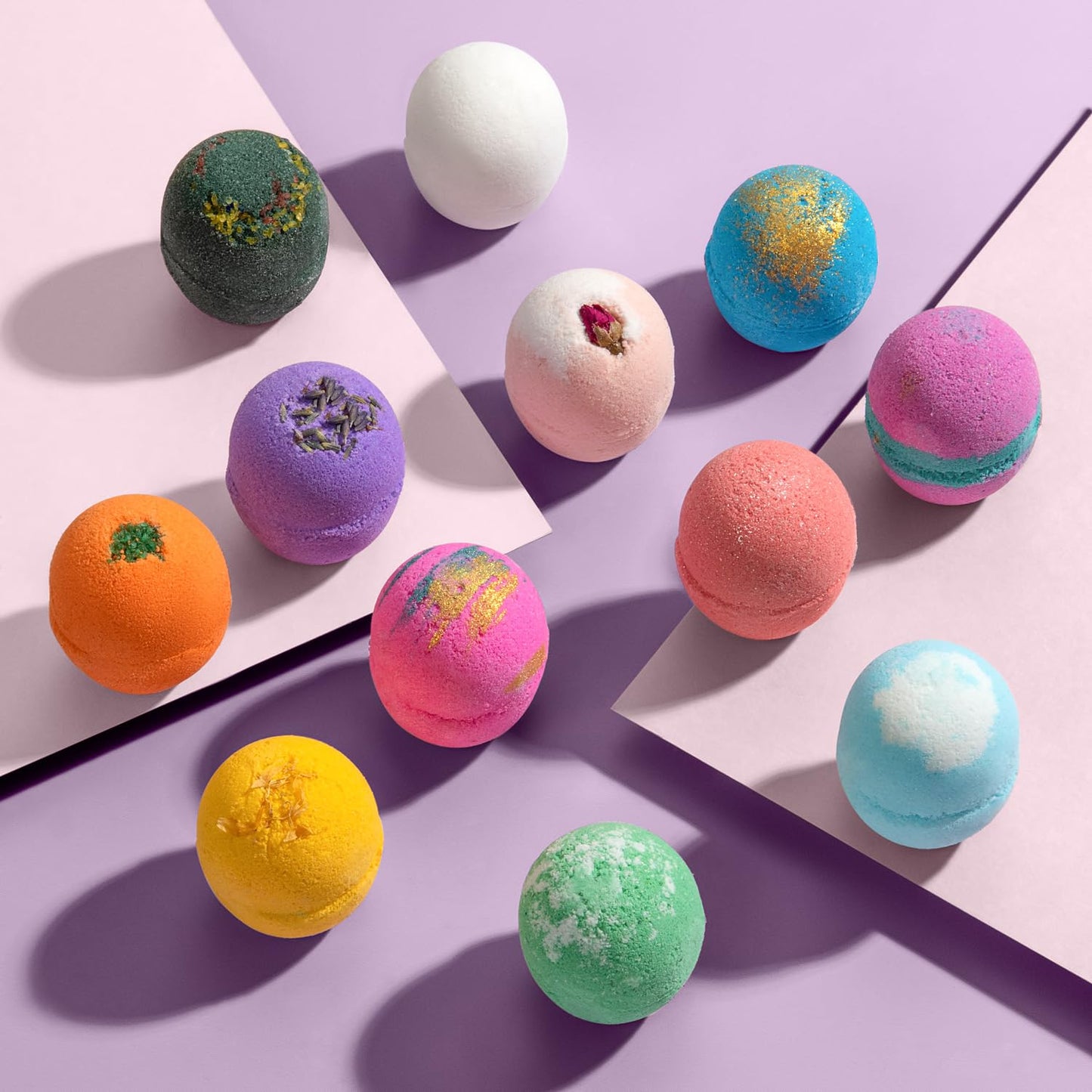 LifeAround2Angels handmade bath bombs gift packaging highlighting the USA sourced natural product seal