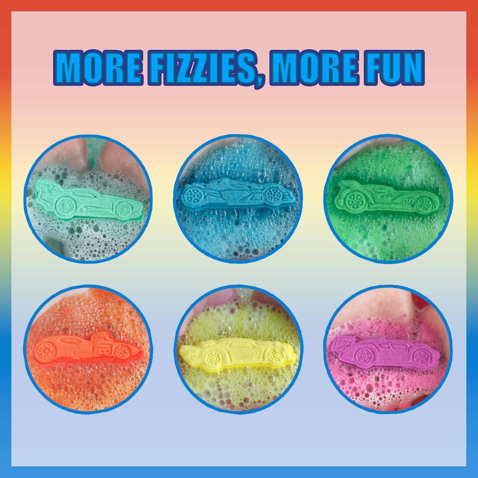 Hot Wheels collectible car design bath fizzies for toddlers